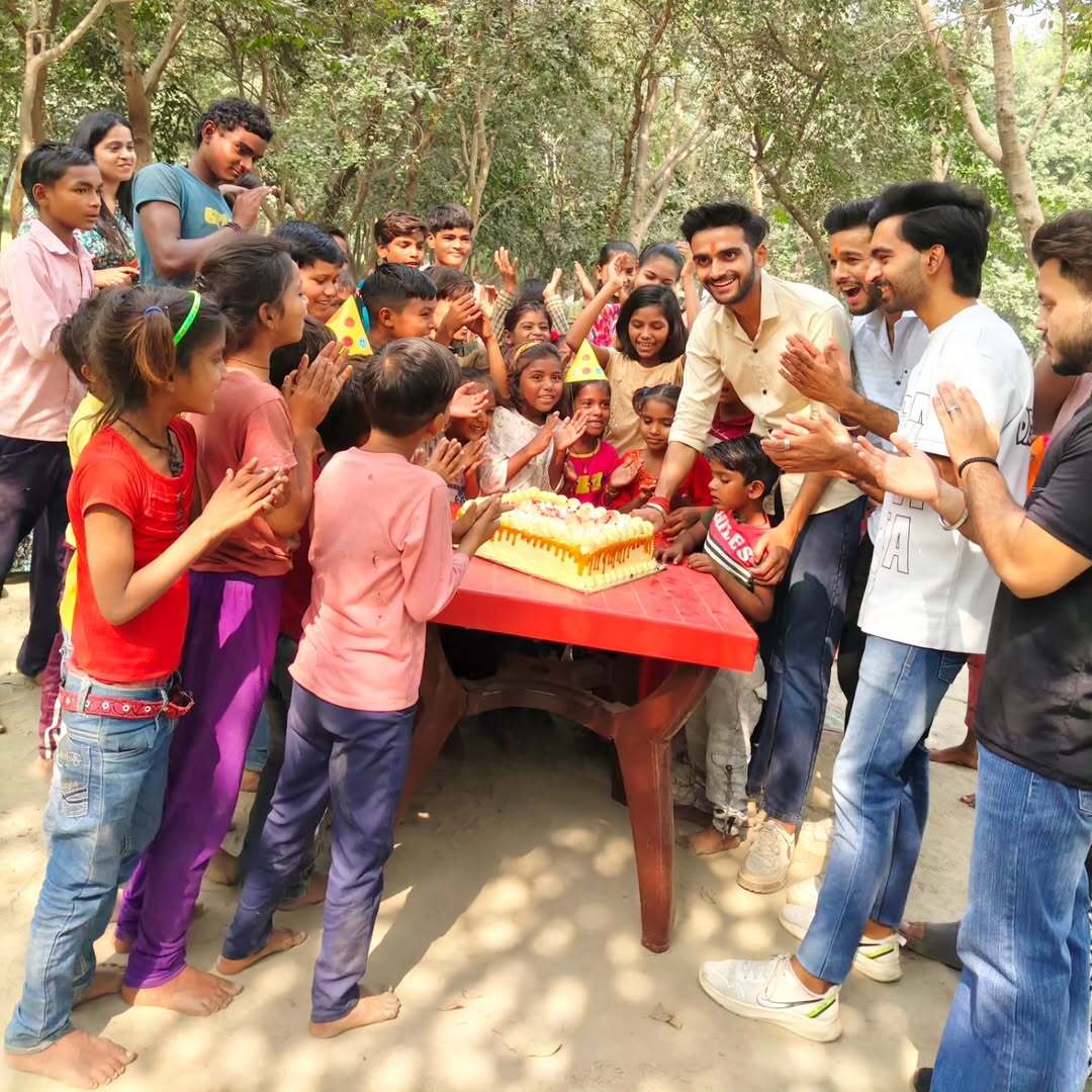 Children celebrating birthday